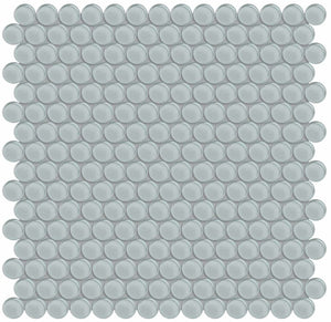 Anatolia Tile Element Cloud Penny Round Glass Mosaics. 1 Sheet = .96 Sq. Ft. 3001-0024-0 (35-103)  - premium natural stone mosaic tile from Anatolia Tile, available at PoshHaus showroom in Keene, NH