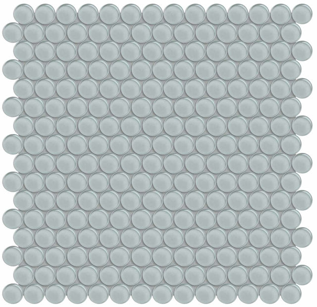 Anatolia Tile Element Cloud Penny Round Glass Mosaics. 1 Sheet = .96 Sq. Ft. 3001-0024-0 (35-103)  - premium natural stone mosaic tile from Anatolia Tile, available at PoshHaus showroom in Keene, NH