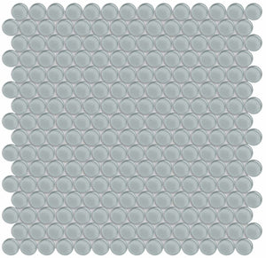 Element Shadow Penny Round Glass Mosaics. 1 Sheet = .96 Sq. Ft. (35-104)