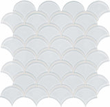 Anatolia Tile Element Glossy Ice Scallop Glass Mosaics 1 Sheet = .97 Sq. Ft. 3001-0045-0 (35-106)  - premium natural stone mosaic tile from Anatolia Tile, available at PoshHaus showroom in Keene, NH
