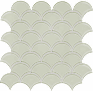 Element Glossy Sand Scallop Glass Mosaics 1 Sheet = .97 Sq. Ft. (35-110)