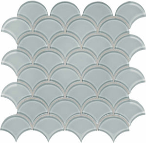 Element Cloud Scallop Glossy Glass Mosaics. 1 Sheet = .97 Sq. Ft. (35-111)