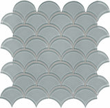 Anatolia Tile Element Glossy Shadow Scallop Glass Mosaics 1 Sheet = .97 Sq. Ft. 3001-0074-0 (35-112)  - premium natural stone mosaic tile from Anatolia Tile, available at PoshHaus showroom in Keene, NH