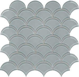 Element Glossy Shadow Scallop Glass Mosaics 1 Sheet = .97 Sq. Ft. (35-112)