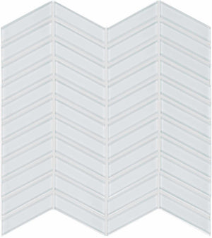Anatolia Tile Element Ice Chevron Glass Mosaics. 1 Sheet = .96 Sq. Ft. 3001-0047-0 (35-122)  - premium natural stone mosaic tile from Anatolia Tile, available at PoshHaus showroom in Keene, NH