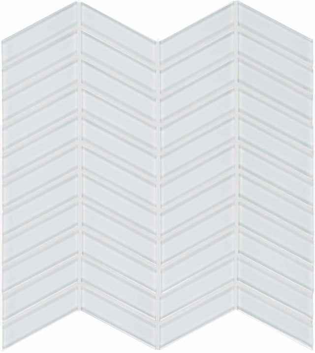 Anatolia Tile Element Ice Chevron Glass Mosaics. 1 Sheet = .96 Sq. Ft. 3001-0047-0 (35-122)  - premium natural stone mosaic tile from Anatolia Tile, available at PoshHaus showroom in Keene, NH
