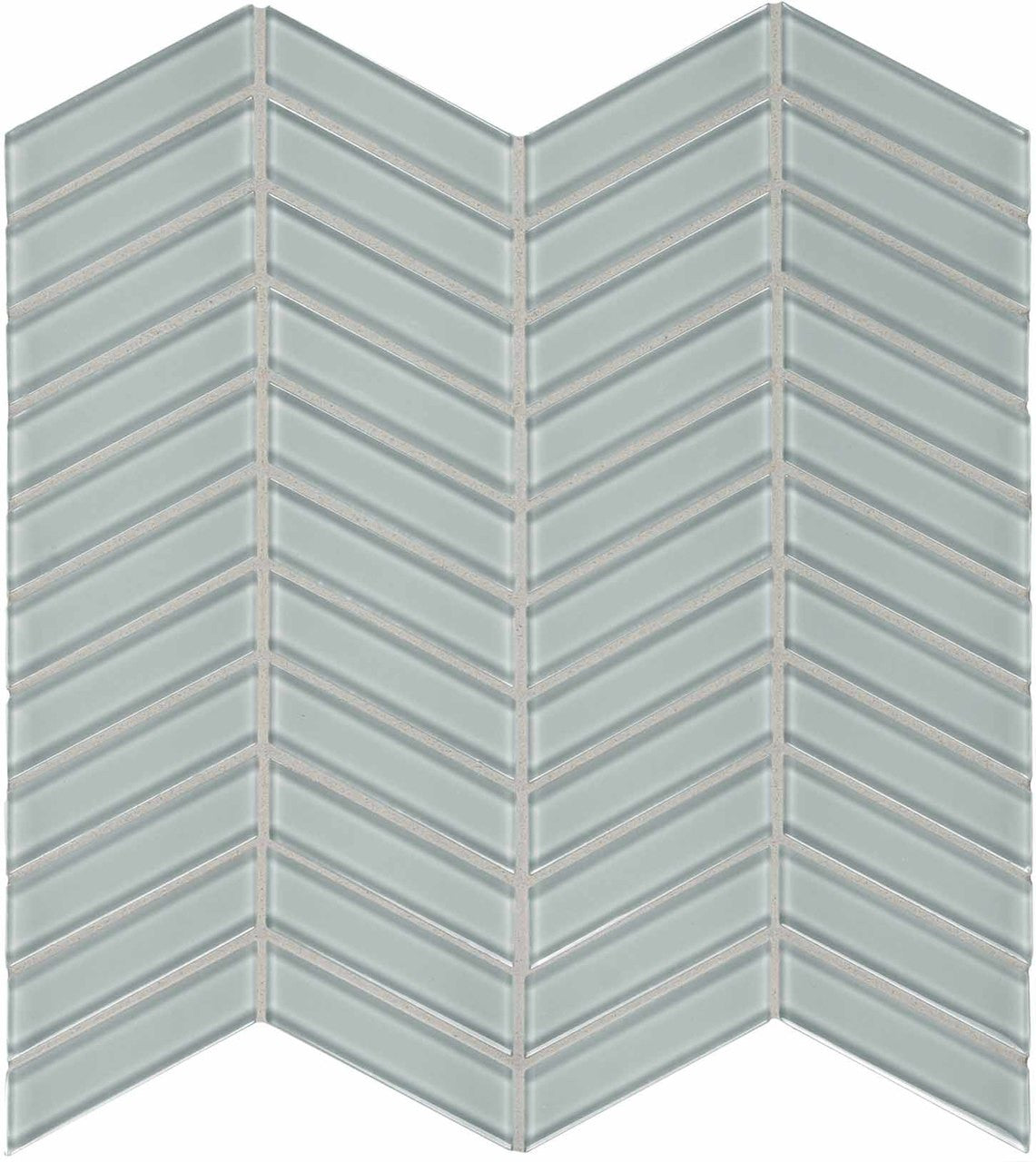 Anatolia Tile Element Cloud Chevron Glass Mosaics. 1 Sheet = .96 Sq. Ft. 3001-0027-0 (35-127)  - premium natural stone mosaic tile from Anatolia Tile, available at PoshHaus showroom in Keene, NH