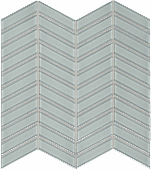 Anatolia Tile Element Cloud Chevron Glass Mosaics. 1 Sheet = .96 Sq. Ft. 3001-0027-0 (35-127)  - premium natural stone mosaic tile from Anatolia Tile, available at PoshHaus showroom in Keene, NH