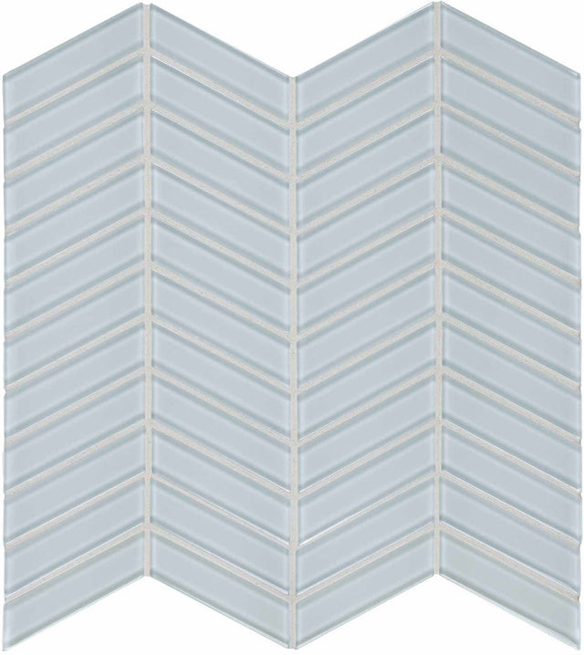 Anatolia Tile Element Skylight Chevron Glass Mosaics. 1 Sheet = .96 Sq. Ft. 3001-0083-0 (35-129)  - premium natural stone mosaic tile from Anatolia Tile, available at PoshHaus showroom in Keene, NH