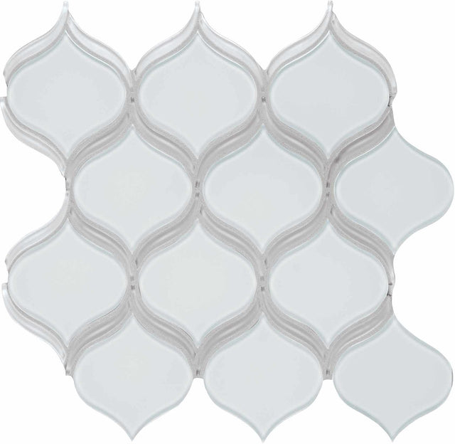 Anatolia Tile Element Ice Arabesque Glass Moaics. 1 Sheet = 1 Sq. Ft. 3001-0049-0 (35-138)  - premium natural stone mosaic tile from Anatolia Tile, available at PoshHaus showroom in Keene, NH