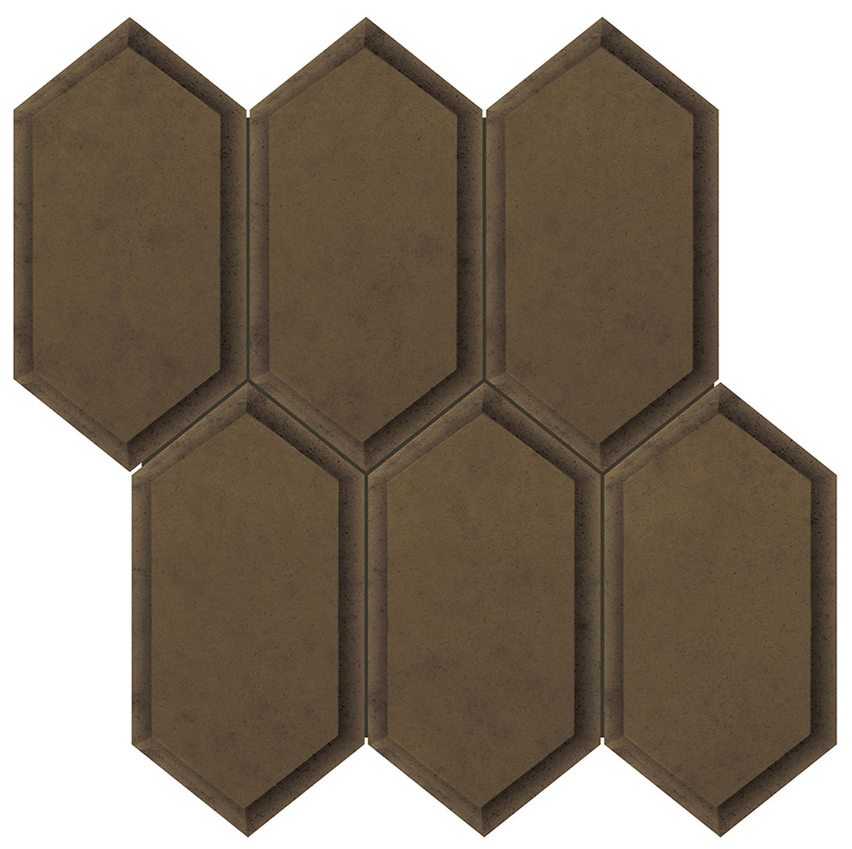 Anatolia Tile Obsidian 11.8 X 11.5 Hexagon Antique Bronze Beveled Crystal Mosaics. 1 Sheet = .94 Sq. Ft. 3001-0138-0 (35-143)  - premium natural stone mosaic tile from Anatolia Tile, available at PoshHaus showroom in Keene, NH