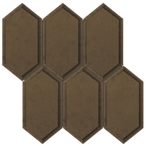 Anatolia Tile Obsidian 11.8 X 11.5 Hexagon Antique Bronze Beveled Crystal Mosaics. 1 Sheet = .94 Sq. Ft. 3001-0138-0 (35-143)  - premium natural stone mosaic tile from Anatolia Tile, available at PoshHaus showroom in Keene, NH