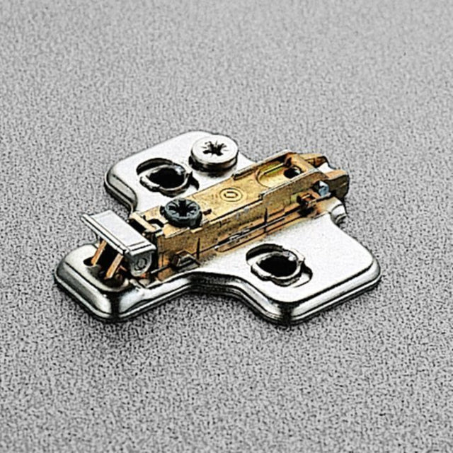Salice H00BARGR0916 Cruciform 2 Cam - Domi Mounting Plates, Nickel, 0 mm, Pre-Mounted Euro Screws, Die-Cast Zinc