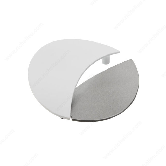 Richelieu 22526030219 Modern Metal Pull - 2252, White / Ravello Gray, 1 7/8 in, 2 3/8 in