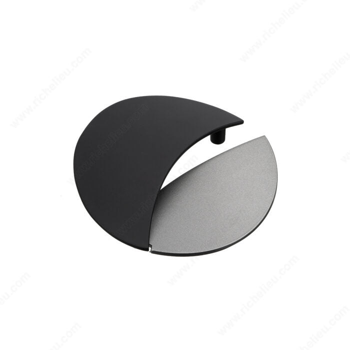 Richelieu 225260900219 Modern Metal Pull - 2252, Matte Black / Ravello Gray, 1 7/8 in, 2 3/8 in