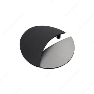 Richelieu 225260900219 Modern Metal Pull - 2252, Matte Black / Ravello Gray, 1 7/8 in, 2 3/8 in