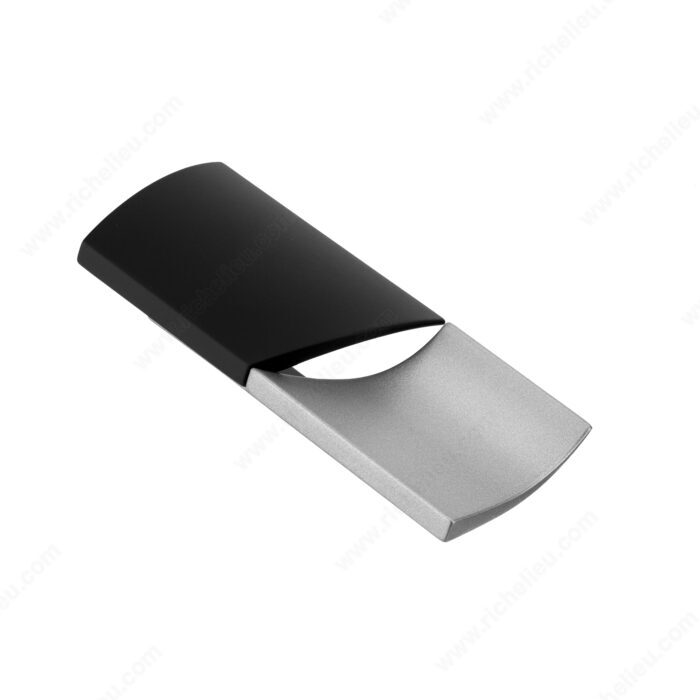 Richelieu 225364900219 Modern Metal Pull - 2253, Matte Black / Ravello Gray, 2 17/32 in, 4 23/32 in