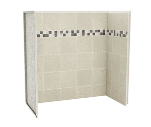 MAAX 103414-302-503 Utile 6030 Composite Direct-to-Stud Three-Piece Tub Wall Kit in Stone Sahara