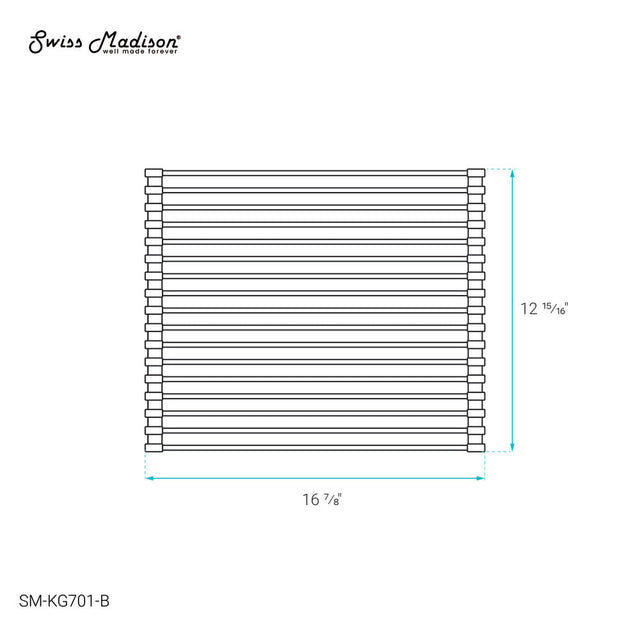 17" x 13" Kitchen Sink Grid, Black