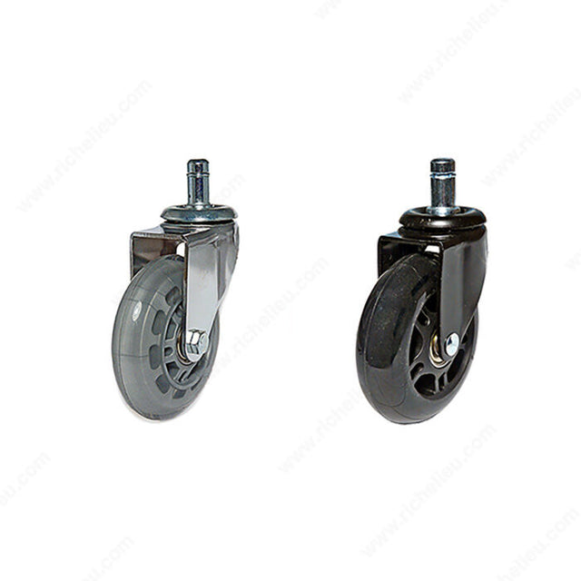 Richelieu 36415205 By Design Casters - Boulevard, Gray / Chrome, 77.2 lb, 2 17/32 in, 3 5/16 in