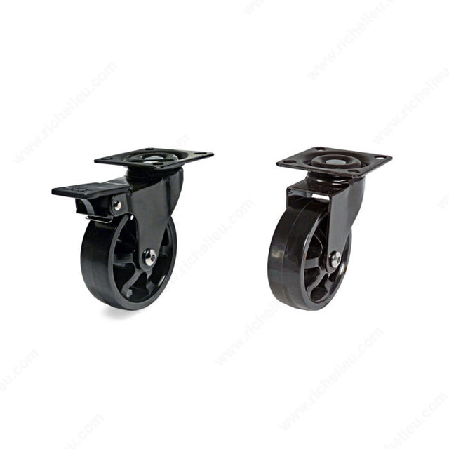 Richelieu 4500000 By Design Casters - Studio, 88.2 lb, 1 31/32 in, 2 9/16 in, 25/32 in, Swivel Without Brake, 1 21/32 in x 1 21/32 in (42 mm x 42 mm)