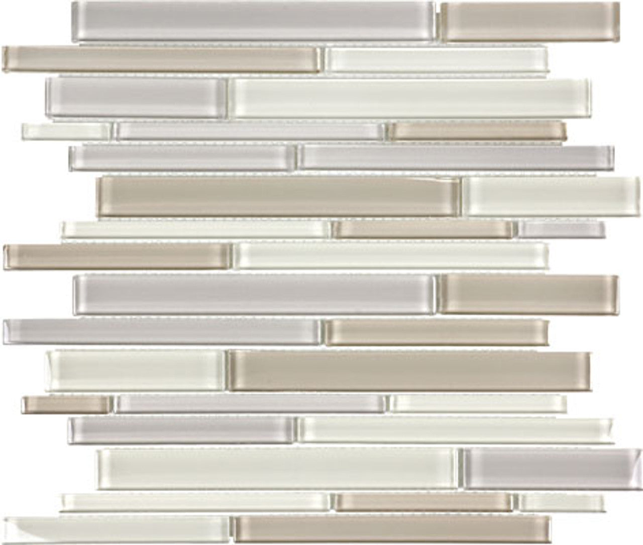 Anatolia Tile Element Natural Blend Random Strip Glossy Glass Mosaics. 1 Sheet = .96 Sq. Ft. 3001-0061-0 (35-064)  - premium natural stone mosaic tile from Anatolia Tile, available at PoshHaus showroom in Keene, NH