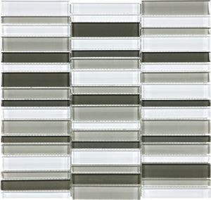 Element Mineral Blend Glass Straight Stacked Mosaic 1.5 X 6