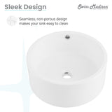 Monaco 16.5” Round Vessel Sink in Matte White