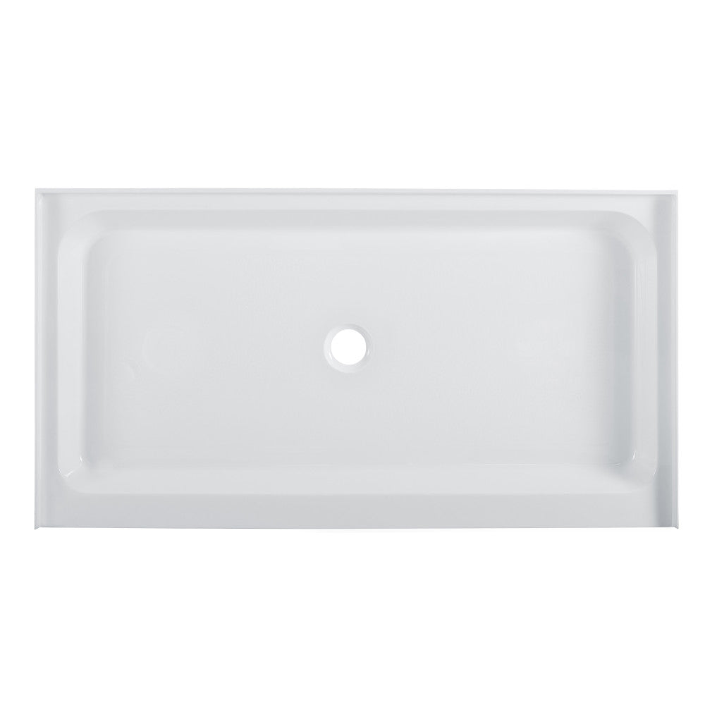 Voltaire 60 x 34 Acrylic White, Single-Threshold, Center Drain, Shower Base