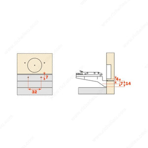 Salice H00BAL3R59 Inset Face Frame Mouting Plate