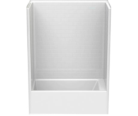 MAAX 106924-000-002-100 6032STT 60 x 33 AcrylX Alcove Left-Hand Drain One-Piece Tub Shower in White