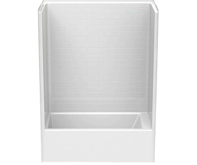 MAAX 106924-000-002-100 6032STT 60 x 33 AcrylX Alcove Left-Hand Drain One-Piece Tub Shower in White