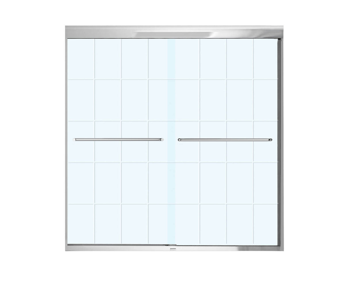 MAAX 134573-963-084-000 Kameleon 55-59 x 57 in. 8 mm Bypass Tub Door for Alcove Installation with French Door glass in Chrome