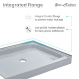 Voltaire 60 x 32 Single-Threshold, Right-Hand Drain, Shower Base in Grey