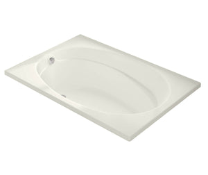 MAAX 100027-103-007 Temple 60 x 41 Acrylic Alcove End Drain Aeroeffect Bathtub in Biscuit