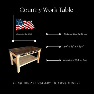 Legacy Chef’s Workstation – Solid Walnut & Oak Kitchen Table