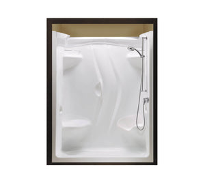 MAAX 101142-000-001-105 Stamina 60-II 60 x 36 Acrylic Alcove Right-Hand Drain One-Piece Shower in White