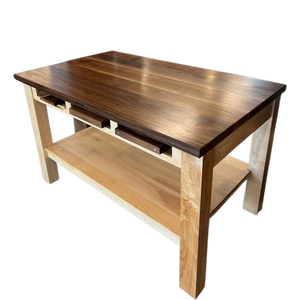 Legacy Chef’s Workstation – Solid Walnut & Maple Kitchen Island/Table