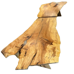 170" Maple Live Edge Slab Trestle Table