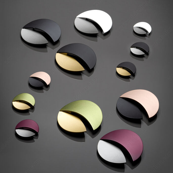 Richelieu 225260900219 Modern Metal Pull - 2252, Matte Black / Ravello Gray, 1 7/8 in, 2 3/8 in