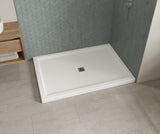 MAAX 420036-503-001-100 B3Square 6042 Acrylic Corner Right Shower Base in White with Center Drain