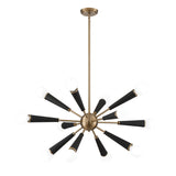 Zodiac 12 Light Aged Brass Chandelier 3812-AG