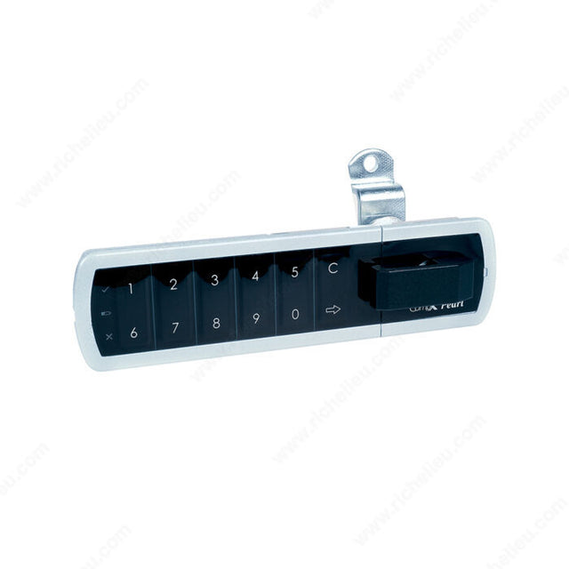 Compx Locks PRLK-M-L-3-BK Pearl - Electronic Push Button Lock, Black, 1 3/16 in, Left Hand, Horizontal Mount