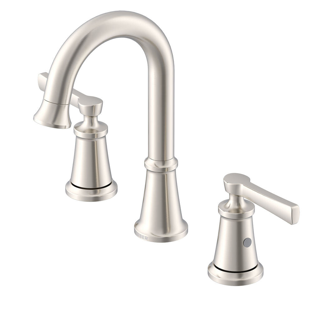 Gerber Northerly Faucet D304179BN, 1.2 gpm Flow Rate, 8-1/4" H Spout, 6 to 12" Center, 2 Handles, 50/50 Touch-Down Drain, Brushed Nickel