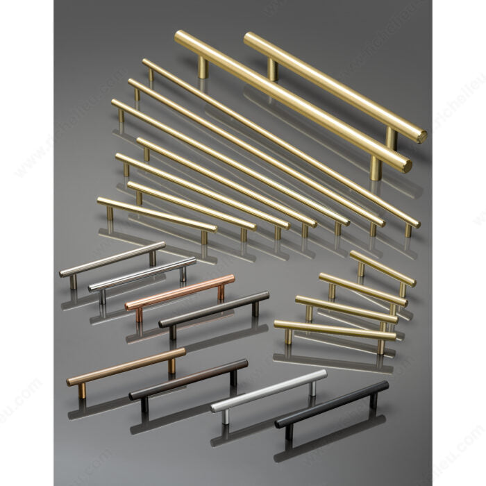 Richelieu 20596195 Modern Steel Pull - 205, Brushed Nickel, Eco-Responsible Models, 3 25/32 in, 5 11/32 in
