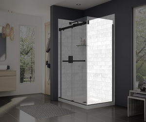 MAAX 137310-900-340-000 Duel and Inverto Return Panel for 32 in. Base with Clear glass in Matte Black