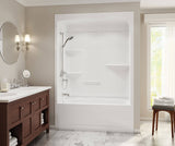 MAAX 105916-SR-000-001 Camelia TSR-6032 Acrylic Alcove Right-Hand Drain Three-Piece Tub Shower in White