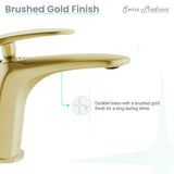 Sublime Single Hole, Single-Handle, Bathroom Faucet in Brushed Gold