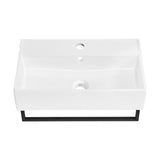 Claire 22" Wall-Mount Bathroom Sink with Black Towel Bar