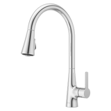 Pfirst Modern 1-Handle Pull-Down Kitchen Faucet in Polished Chrome